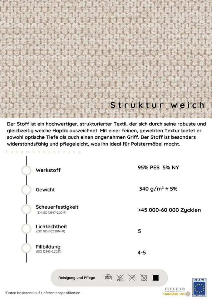 COLLECTION AB Schlafsofa Chicago Beige mit Bettkasten - Bild 4
