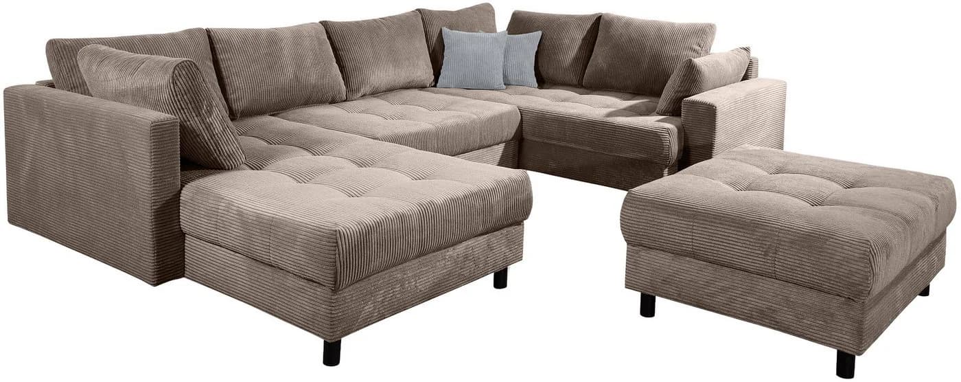 Collection AB Wohnlandschaft Toni U-Form mit Armlehne Taupe - Bild 5