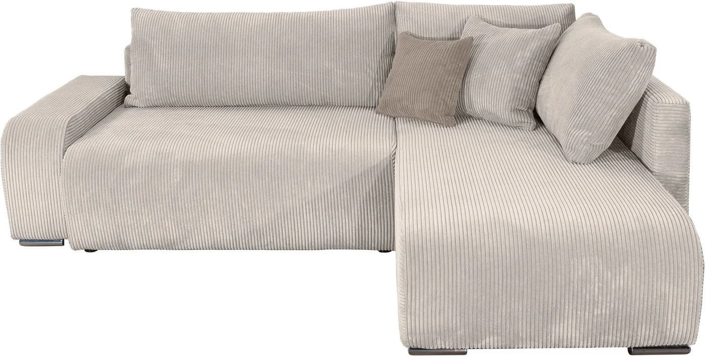 Ecksofa COLLECTION AB Poppy L-Form Beige mit Schlaffunktion