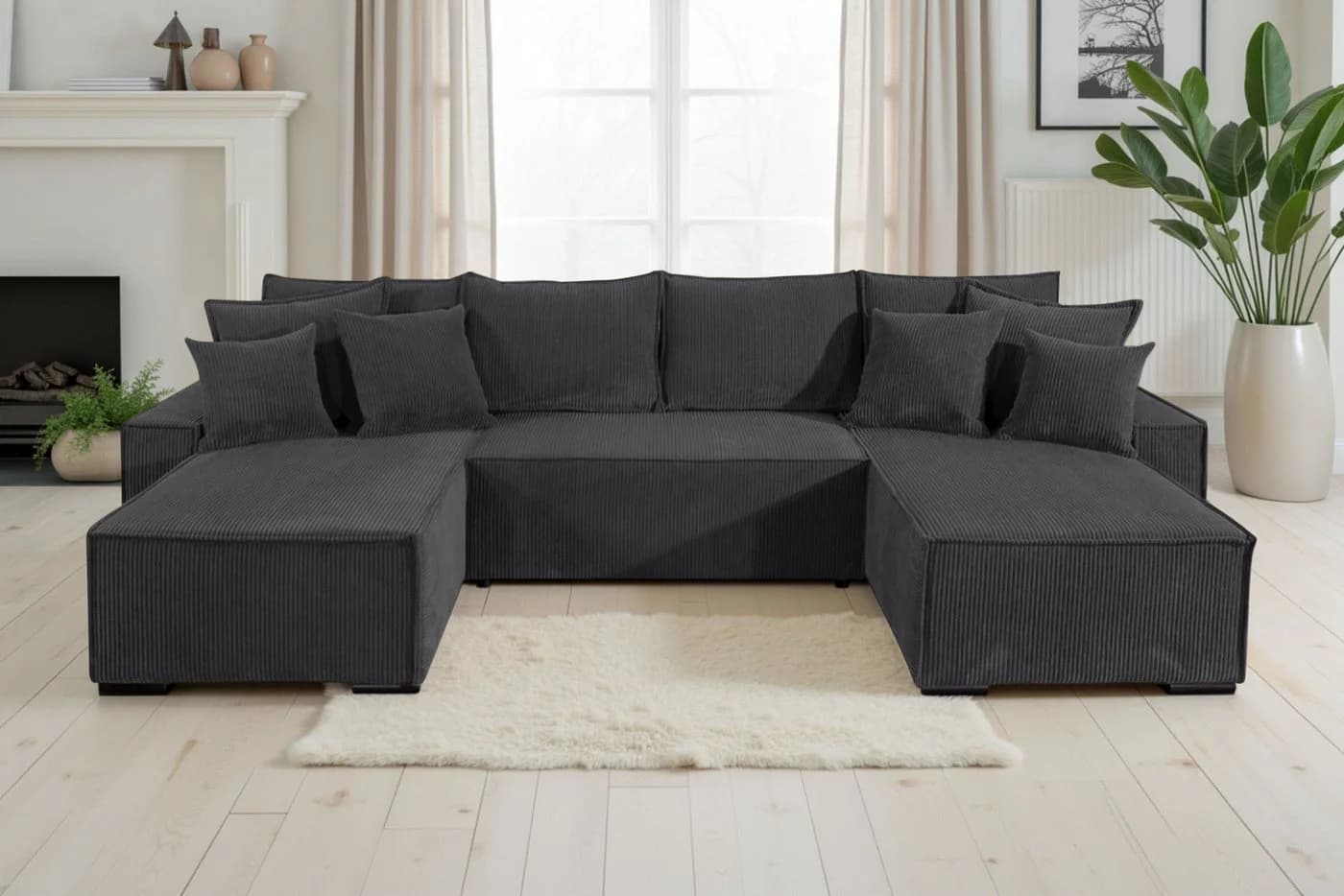 Wohnlandschaft COLLECTION AB "Manhattan" Anthrazit Cord-Bezüge - Bild 2