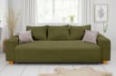 COLLECTION AB Schlafsofa Yves Cord Olivgrün mit Federkern & Bettkasten Bild 1