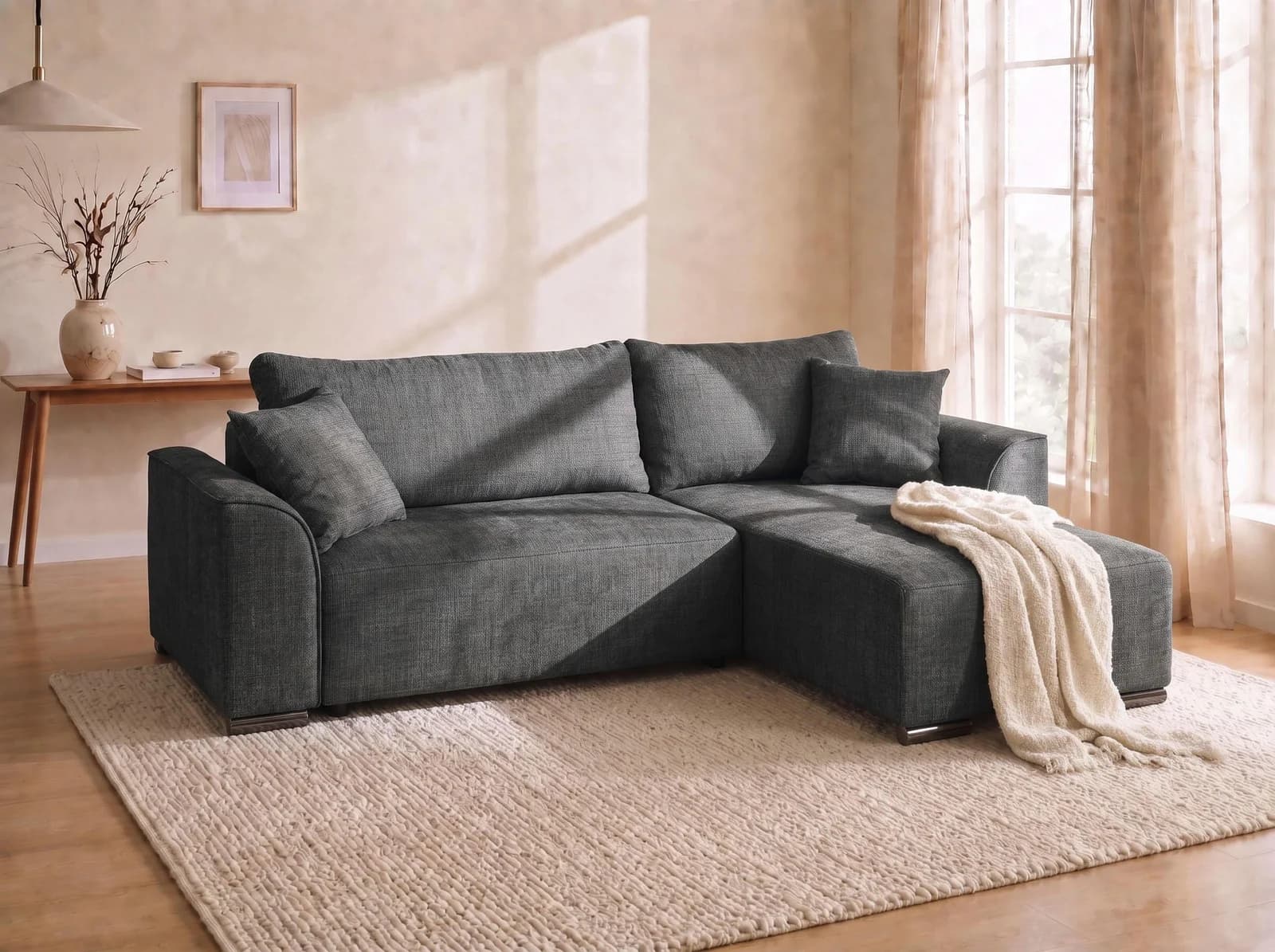 COLLECTION AB Ecksofa Sara L-Form mit Schlaffunktion und Bettkasten