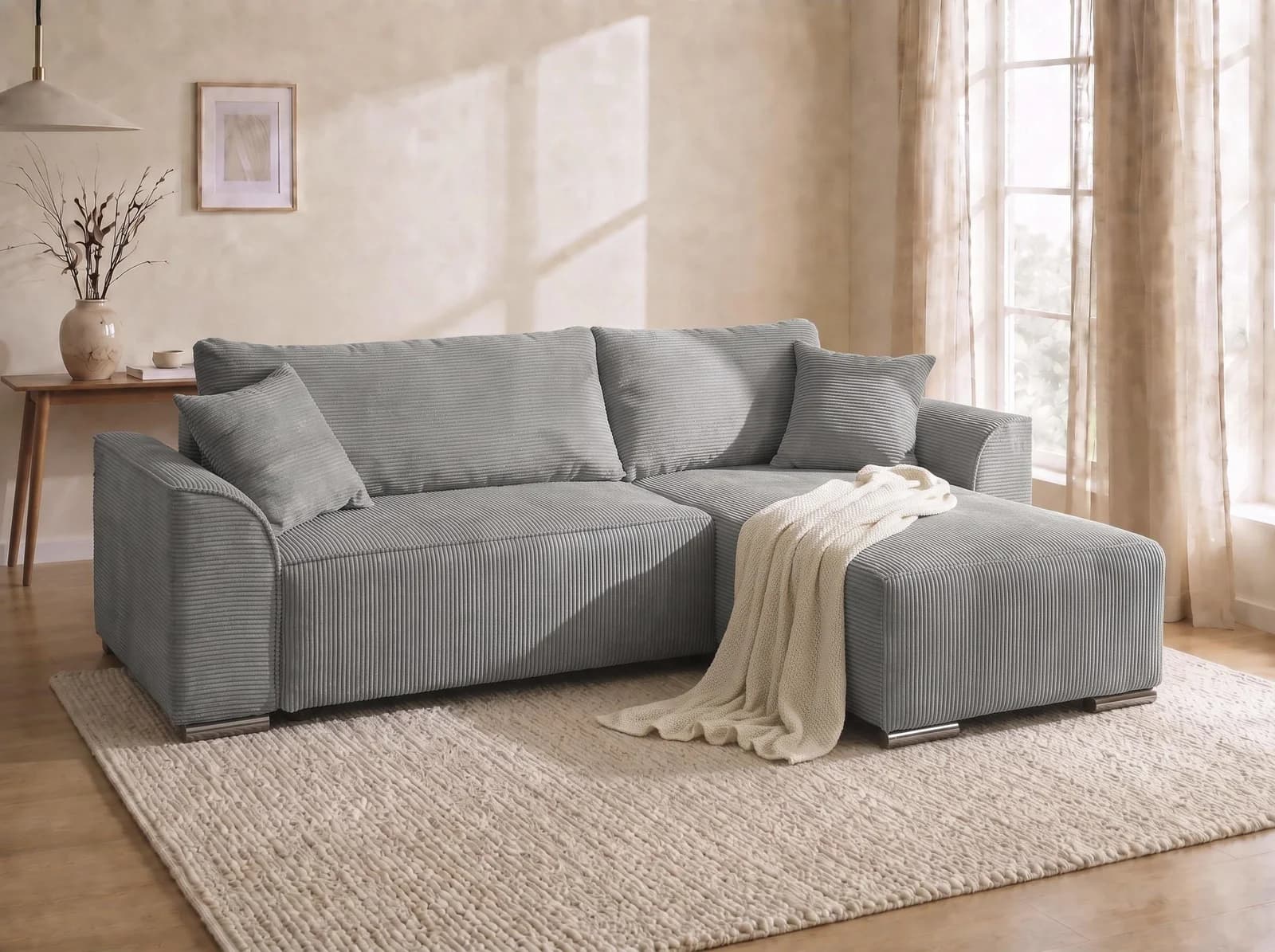 COLLECTION AB Ecksofa Sara L-Form mit Schlaffunktion und Bettkasten