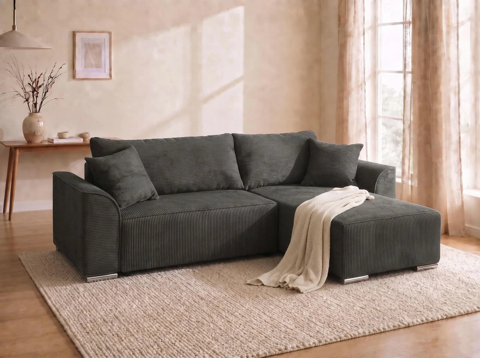 COLLECTION AB Ecksofa Sara L-Form mit Schlaffunktion und Bettkasten