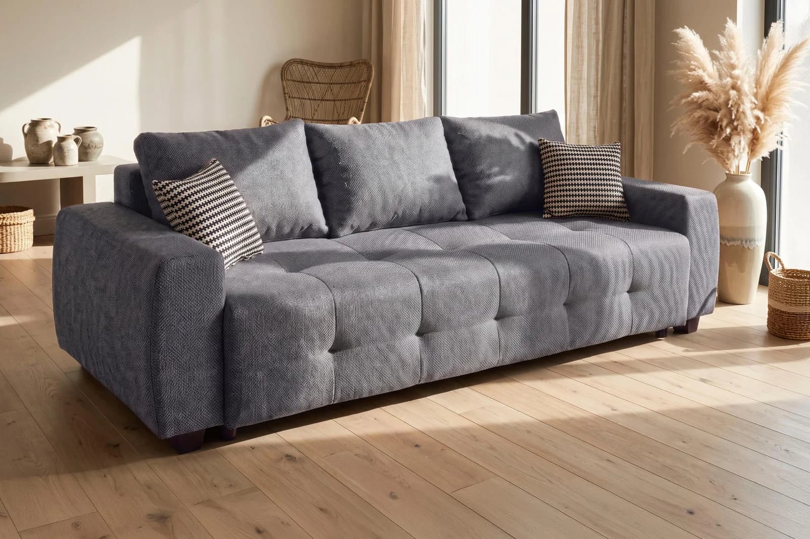 OTTO HOME Schlafsofa Bella mit Bettkasten hellgrau