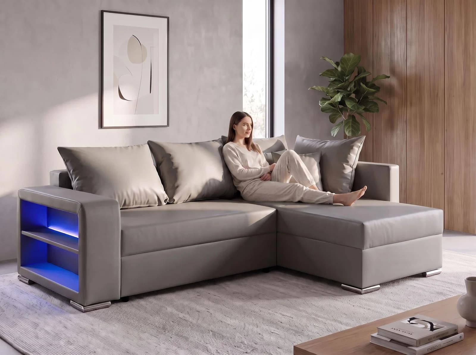 Ecksofa COLLECTION AB John L-Form mit Schlaffunktion & Bettkasten