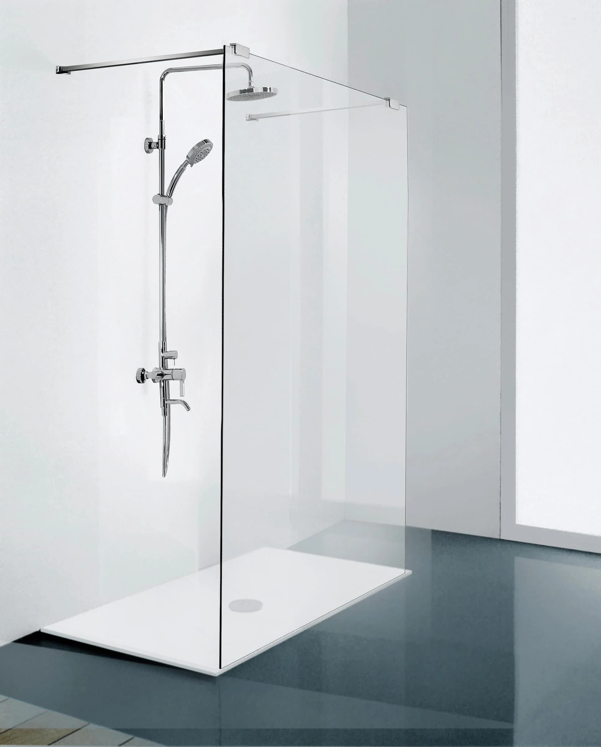 Walk-in-Dusche SANOTECHNIK Freedom I Grau Einscheibensicherheitsglas