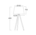 Braytron LED Stehlampe Modern 3-Bein Design Schwarz Satinierter Schirm Bild 5