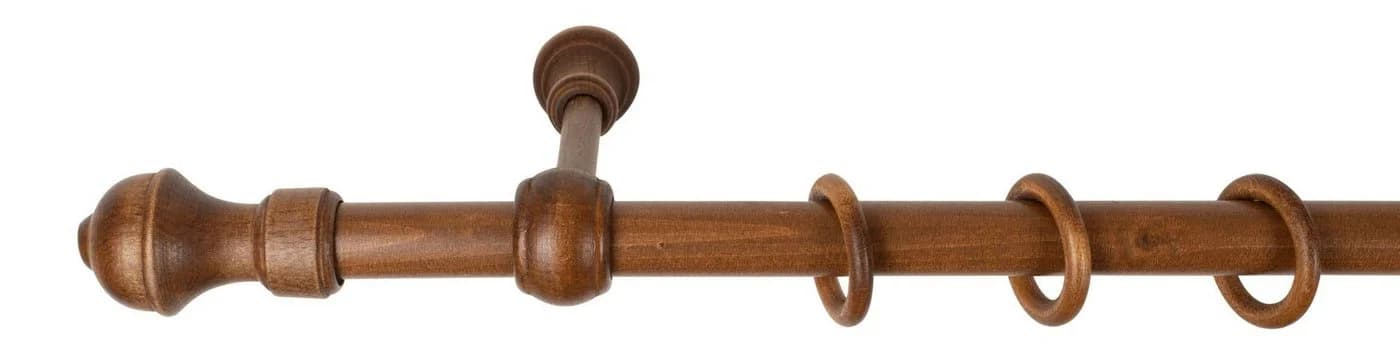 SN DECO GROUP Gardinenstange Ares 120cm Walnuss Komplettset