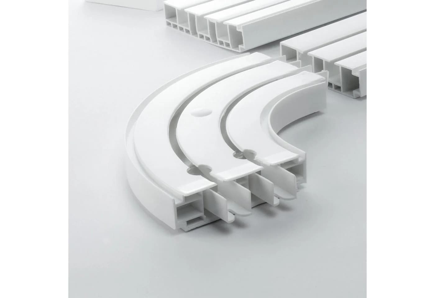 SN DECO GROUP Gardinenschiene Rundbogen SH 2-läufig Weiß Kunststoff Paar - Bild 3