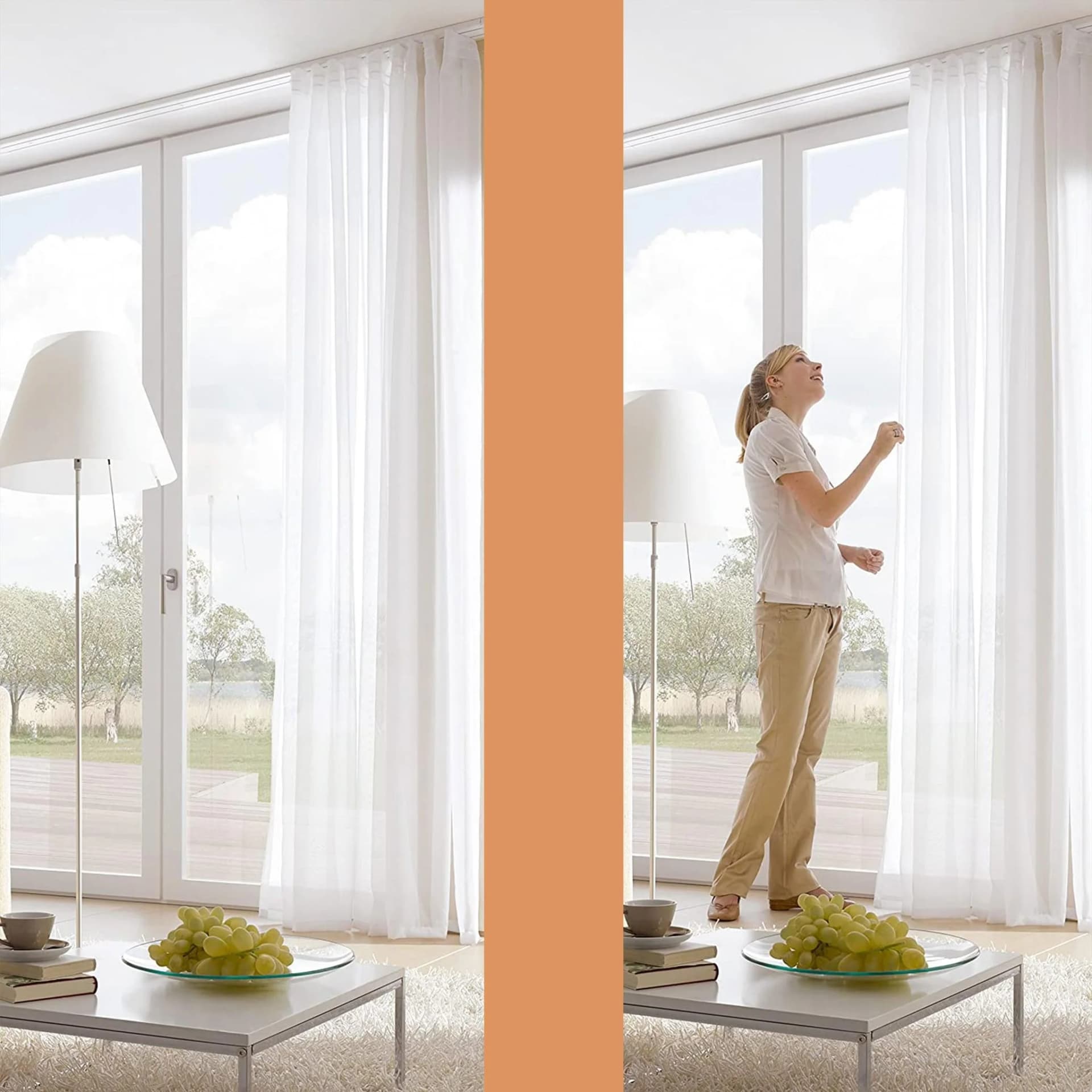 SN DECO GROUP Wendeschiene 2-läufig Weiß Aluminium