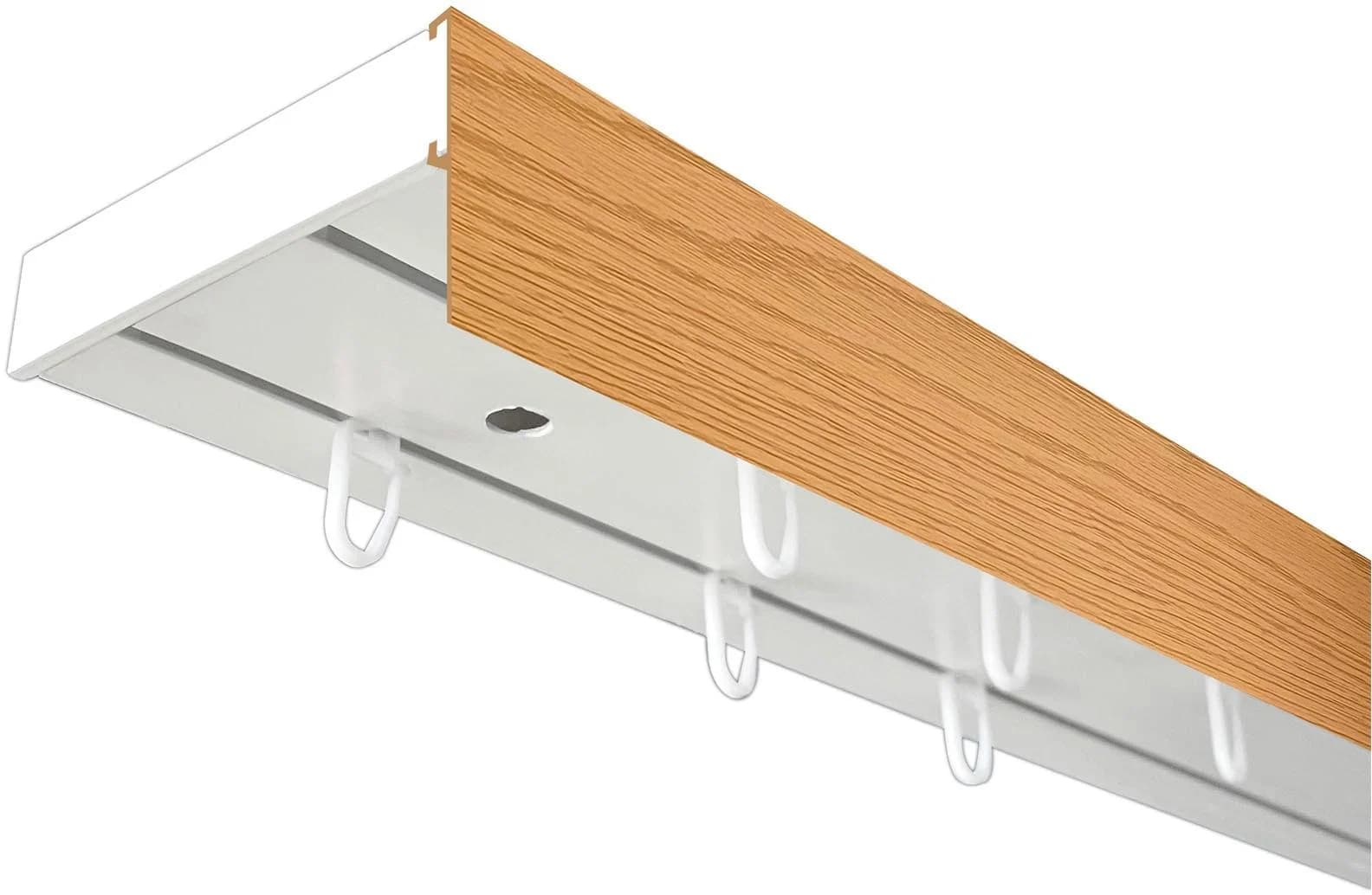 SN DECO GROUP Vorhangschiene SH 2-läufig Weiß Eichefarben Kunststoff