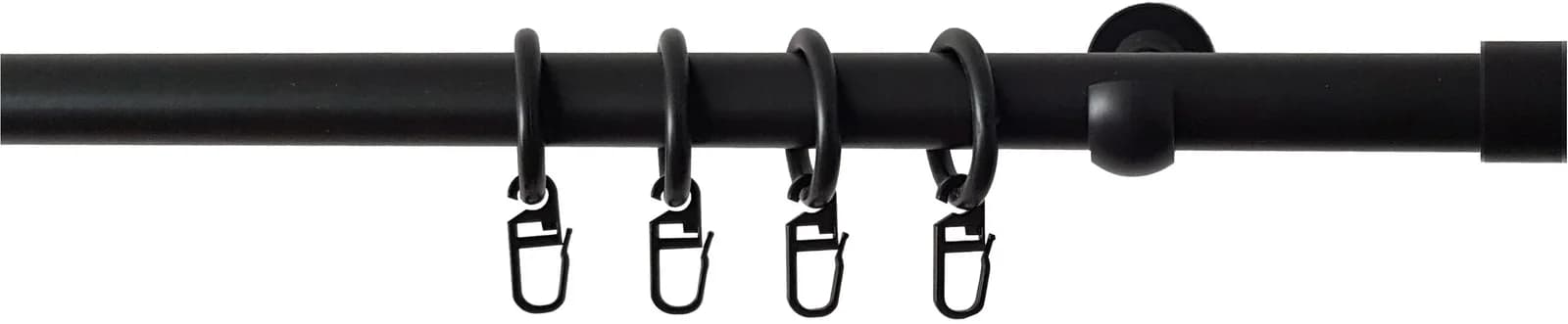 SN DECO GROUP Gardinenstange Kappe 1-läufig 240 cm Schwarz