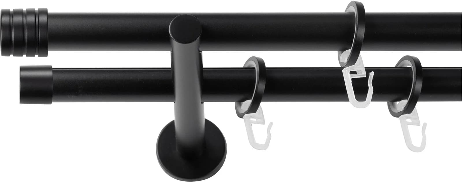 SN DECO GROUP Gardinenstange Schwarz 400cm 2-Lauf