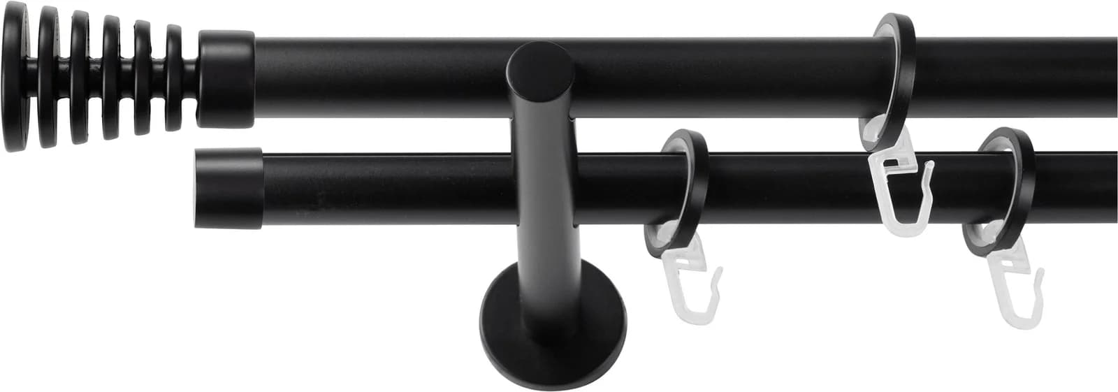 SN DECO GROUP Gardinenstange Schwarz 200cm 2-läufig