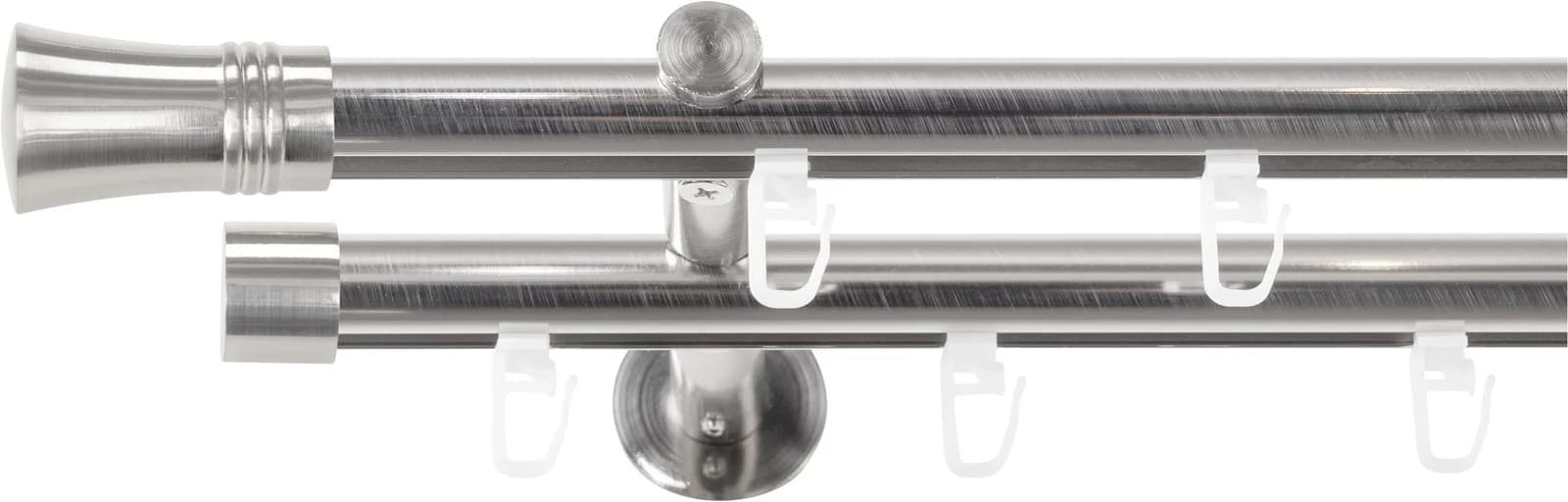 SN DECO GROUP Gardinenstange Silber Edelstahl-Optik 400cm