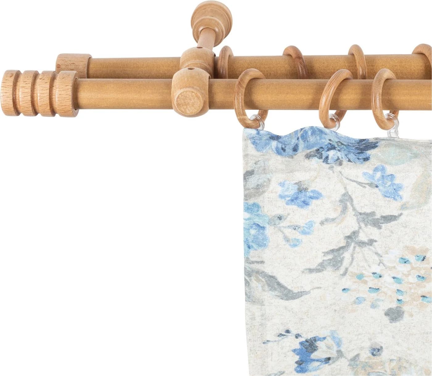 SN DECO GROUP Gardinenstange Pisa 2-läufig Komplettset Eiche 120cm - Bild 2
