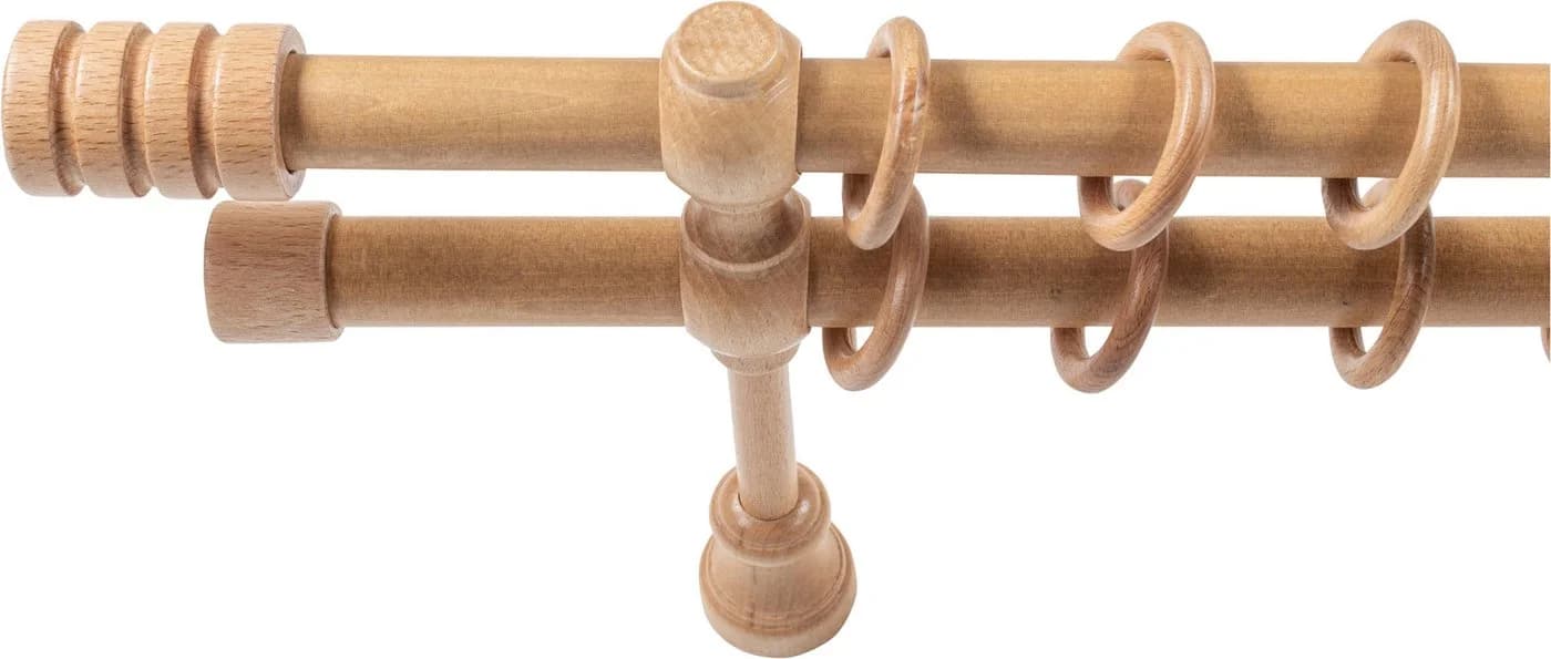 SN DECO GROUP Gardinenstange Pisa 2-läufig Komplettset Eiche 120cm - Bild 3
