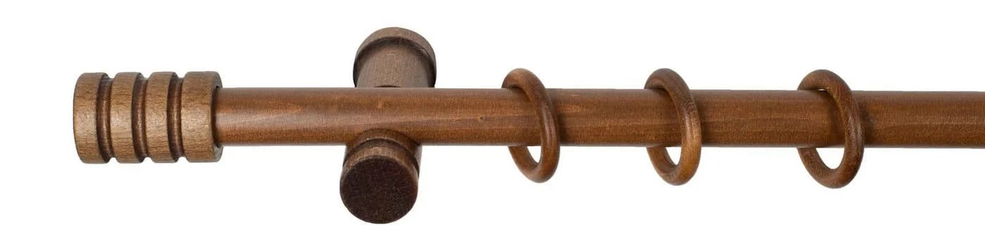 SN DECO GROUP Gardinenstange Pisa 1-läufig Komplettset Walnuss - Bild 3