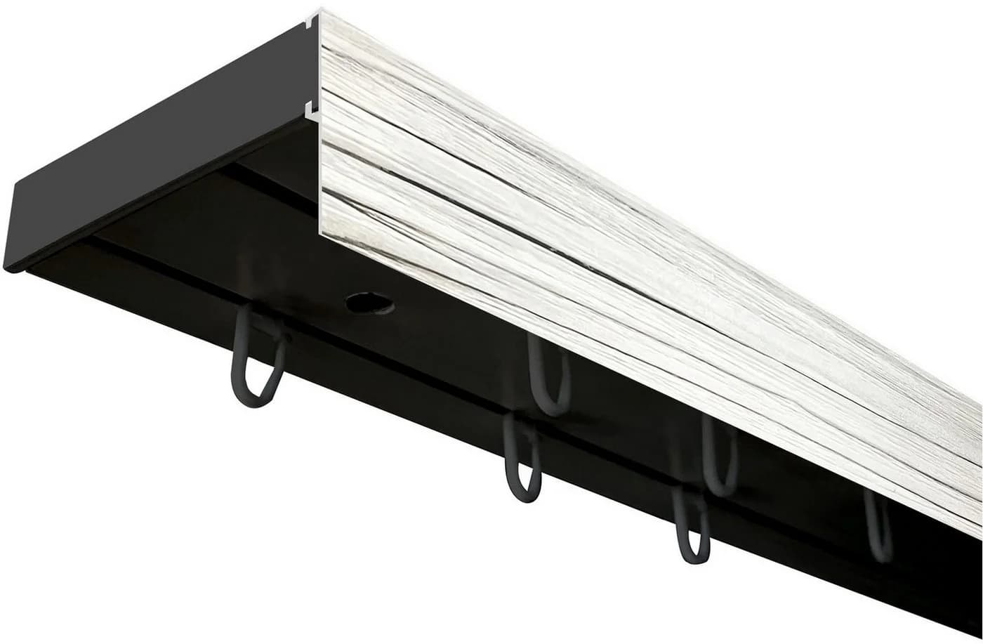 SN DECO GROUP Gardinenschiene SH 2-läufig mit Blende 5 cm Schwarz - Bild 2