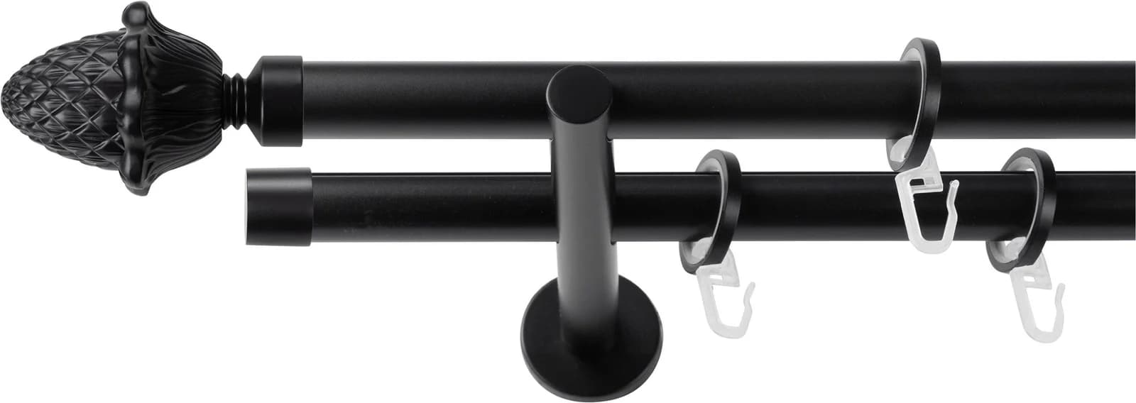 SN DECO GROUP Gardinenstange Schwarz 440cm 2-läufig