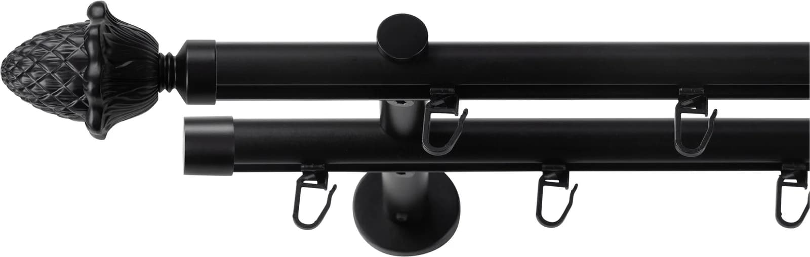 SN DECO GROUP Gardinenstange Schwarz 220cm 2-läufig