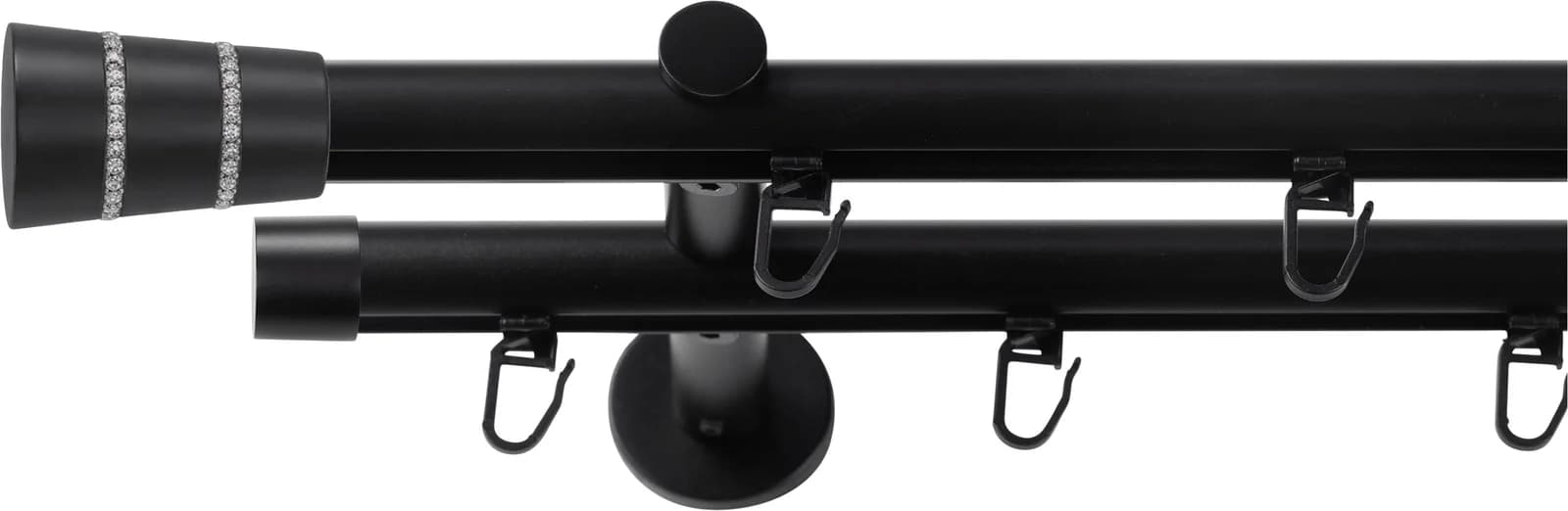 SN DECO GROUP Gardinenstange Schwarz 220cm 2-läufig