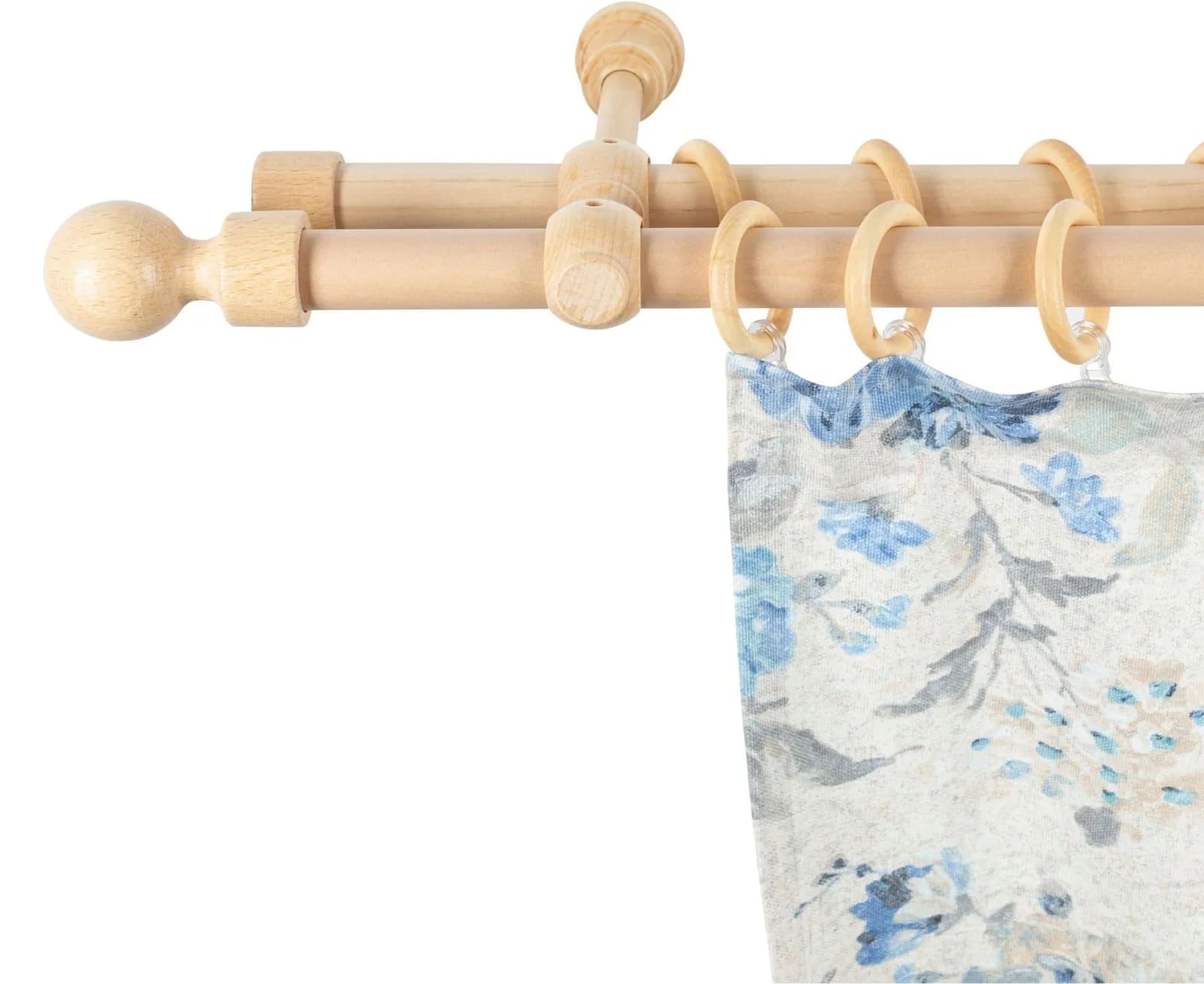 SN DECO GROUP Gardinenstange Giro Komplettset 2-läufig Holz