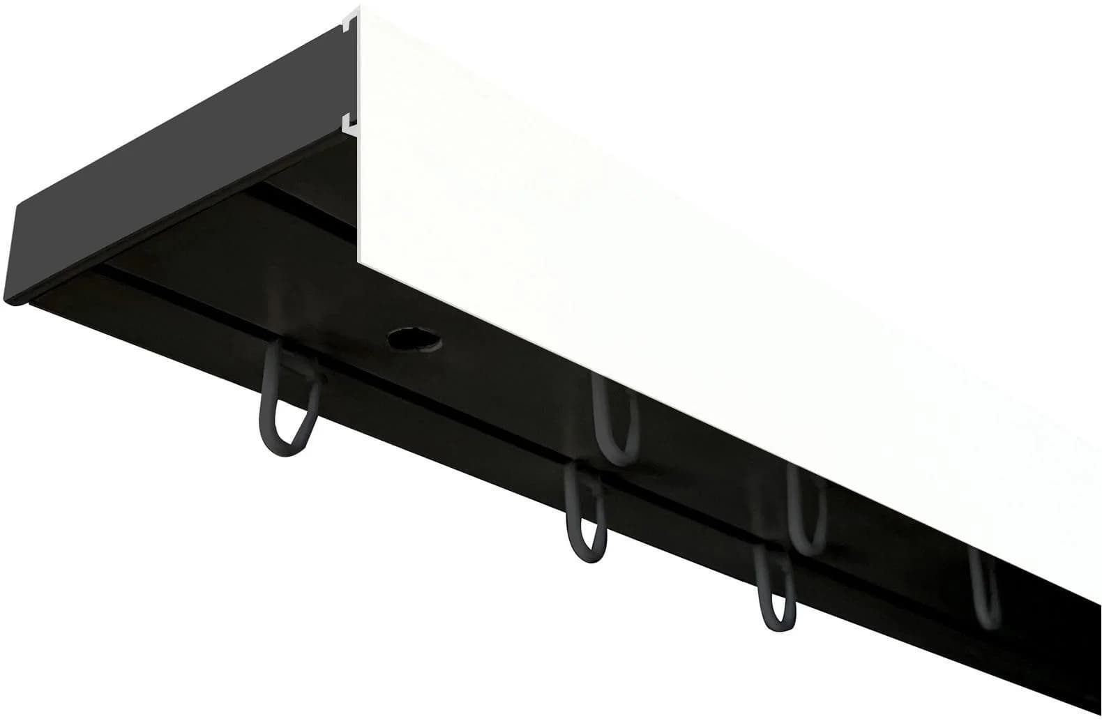 SN DECO GROUP Gardinenschiene 1-läufig mit Blende Schwarz/Weiß