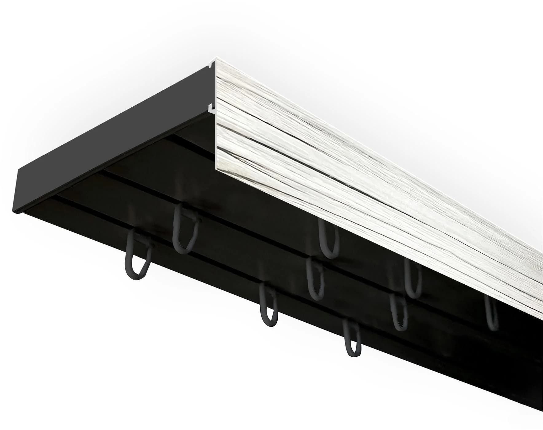 SN DECO GROUP Gardinenschiene SH 1-läufig mit Blende 5 cm Schwarz