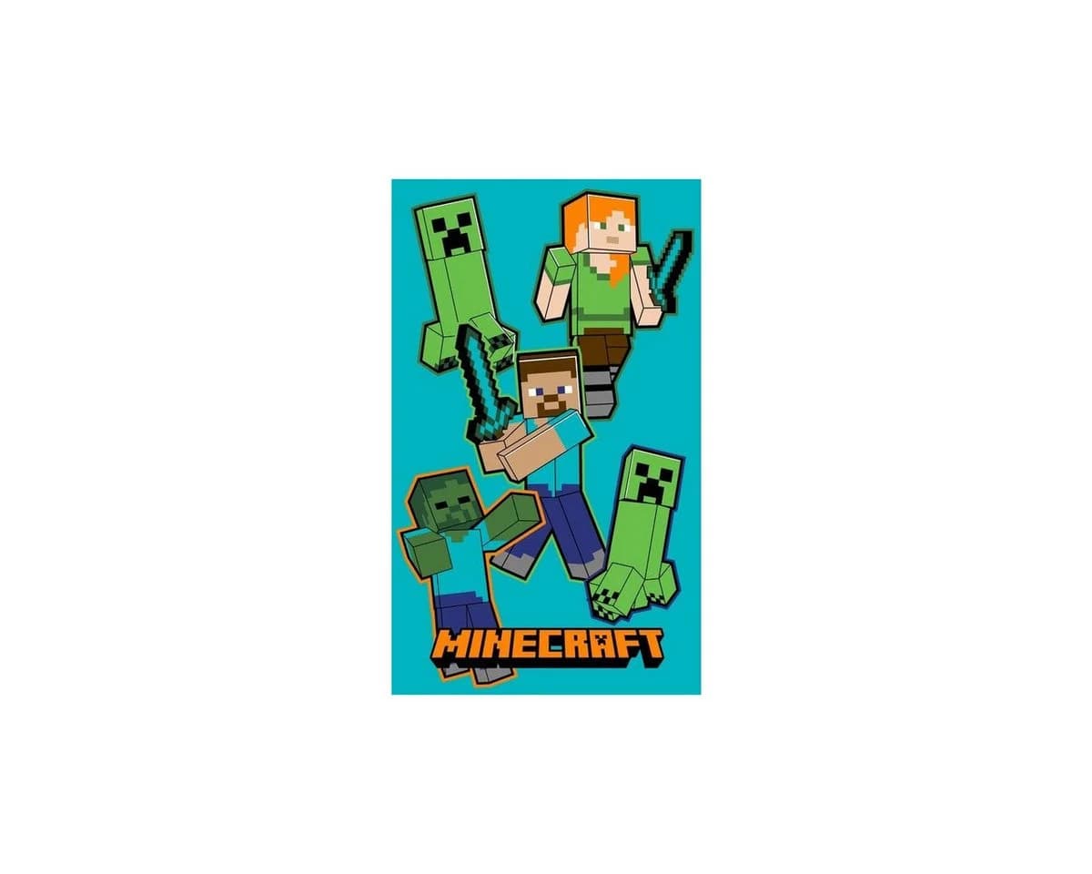 Minecraft Handtuch 30x50cm Crawler Motiv Grün Kinder Gästehandtuch
