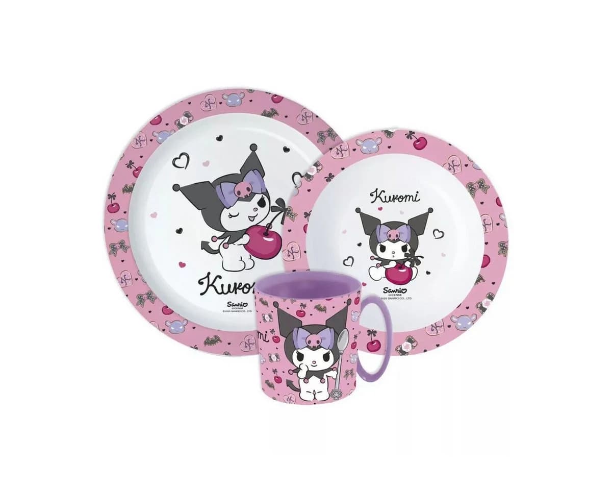 Hello Kitty Kindergeschirr-Set mit Kuromi-Motiv