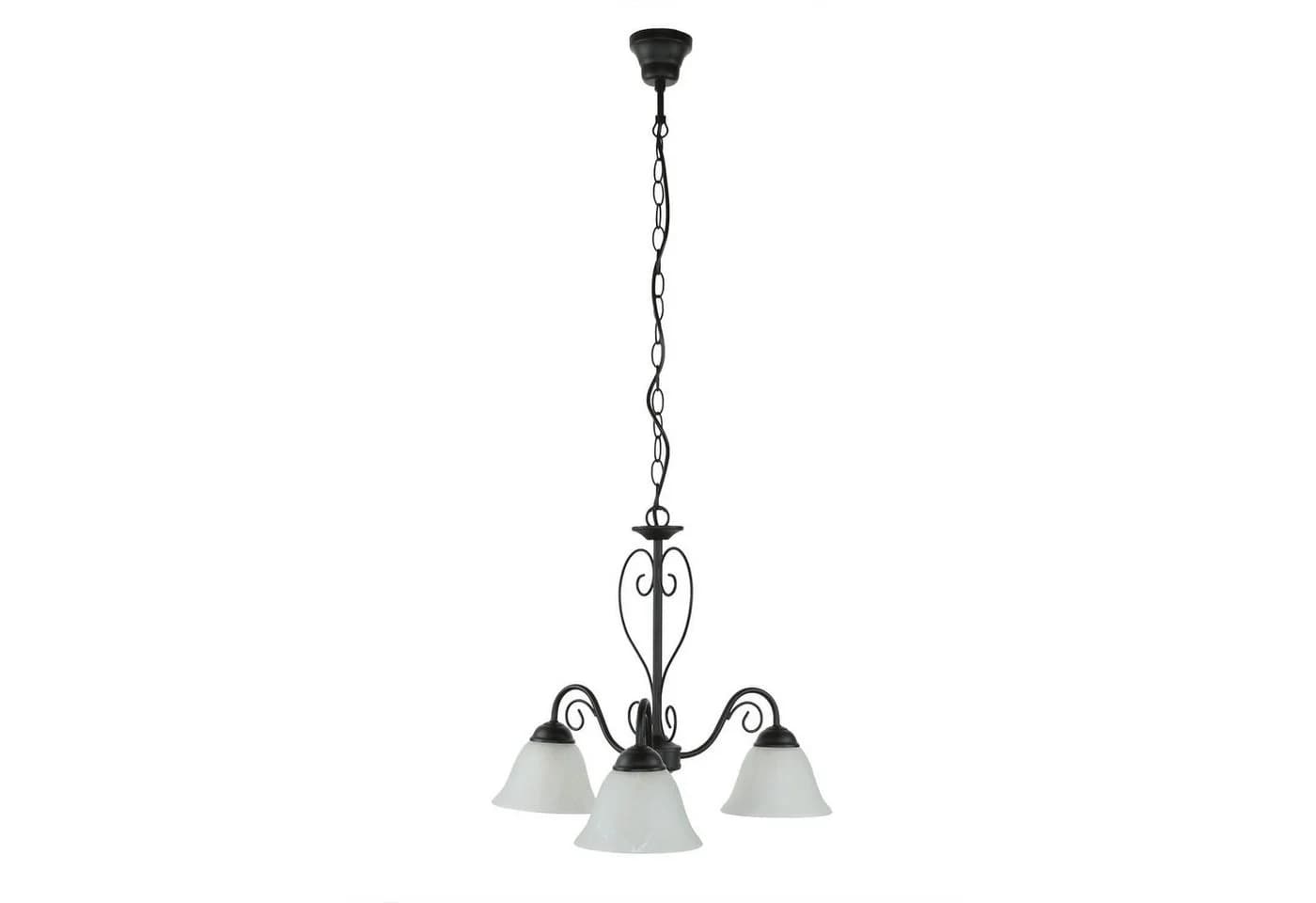 Licht-Erlebnisse Pendelleuchte ATHEN Schwarz/Weiß Glas Metall E14 - Bild 2
