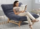LVHOM Relaxsessel Cord Grau Massivholzrahmen Ergonomisch Bild 2