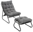 LVHOM Loungesessel mit Hocker - Relaxsessel mit Metallgestell Bild 2