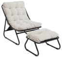 LVHOM Loungesessel mit Hocker Ergonomisch Weiß Bild 2