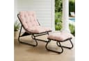 LVHOM Loungesessel mit Hocker Rosa Ergonomisch Stahl Bild 1