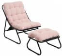 LVHOM Loungesessel mit Hocker Rosa Ergonomisch Stahl Bild 2