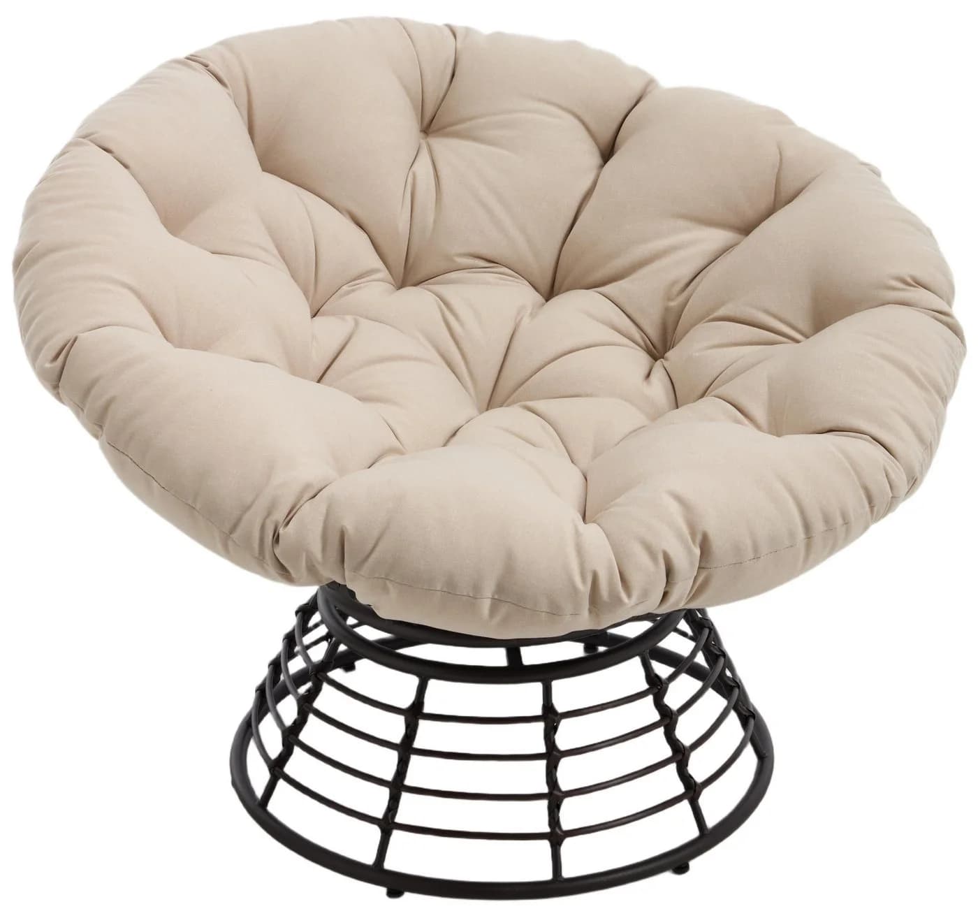 LVHOM Relaxsessel Papasansessel Rattanstuhl mit Kissen 360° drehbar - Bild 2