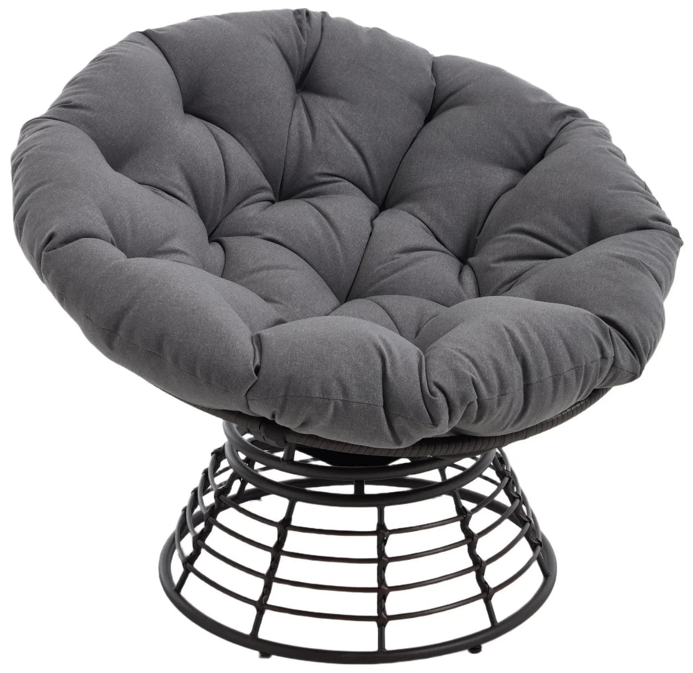 LVHOM Relaxsessel Papasan grau mit 360°-Drehung - Bild 2