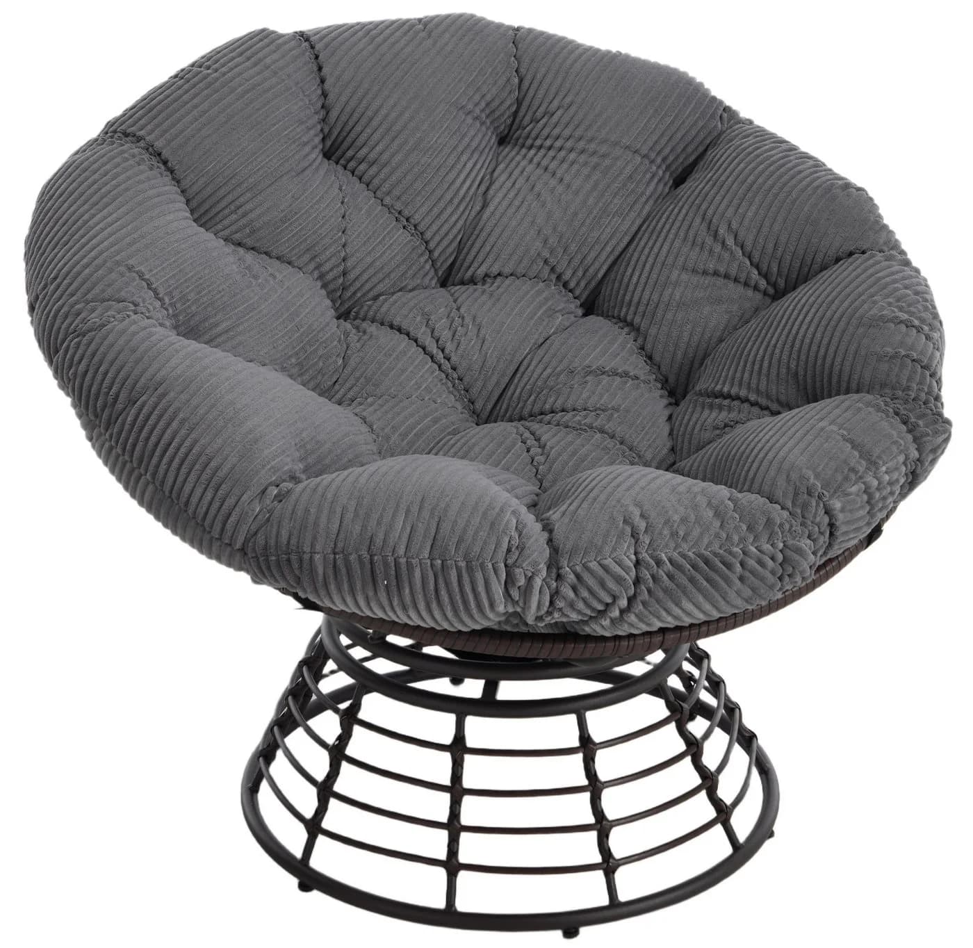 LVHOM Relaxsessel Grau 360° drehbar mit Kissen - Bild 2