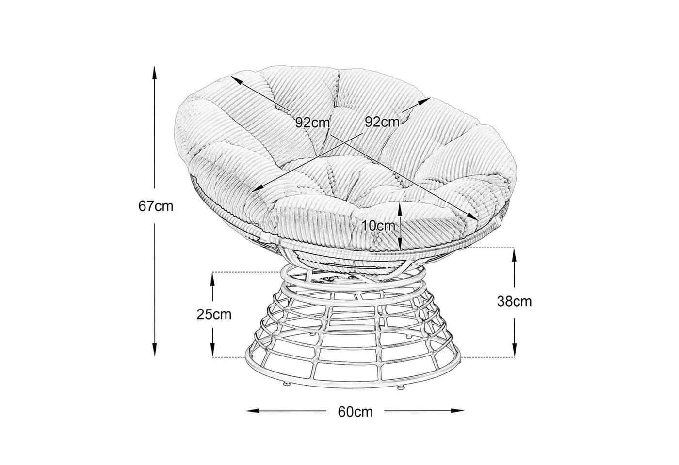 LVHOM Relaxsessel Grau 360° drehbar mit Kissen - Bild 3