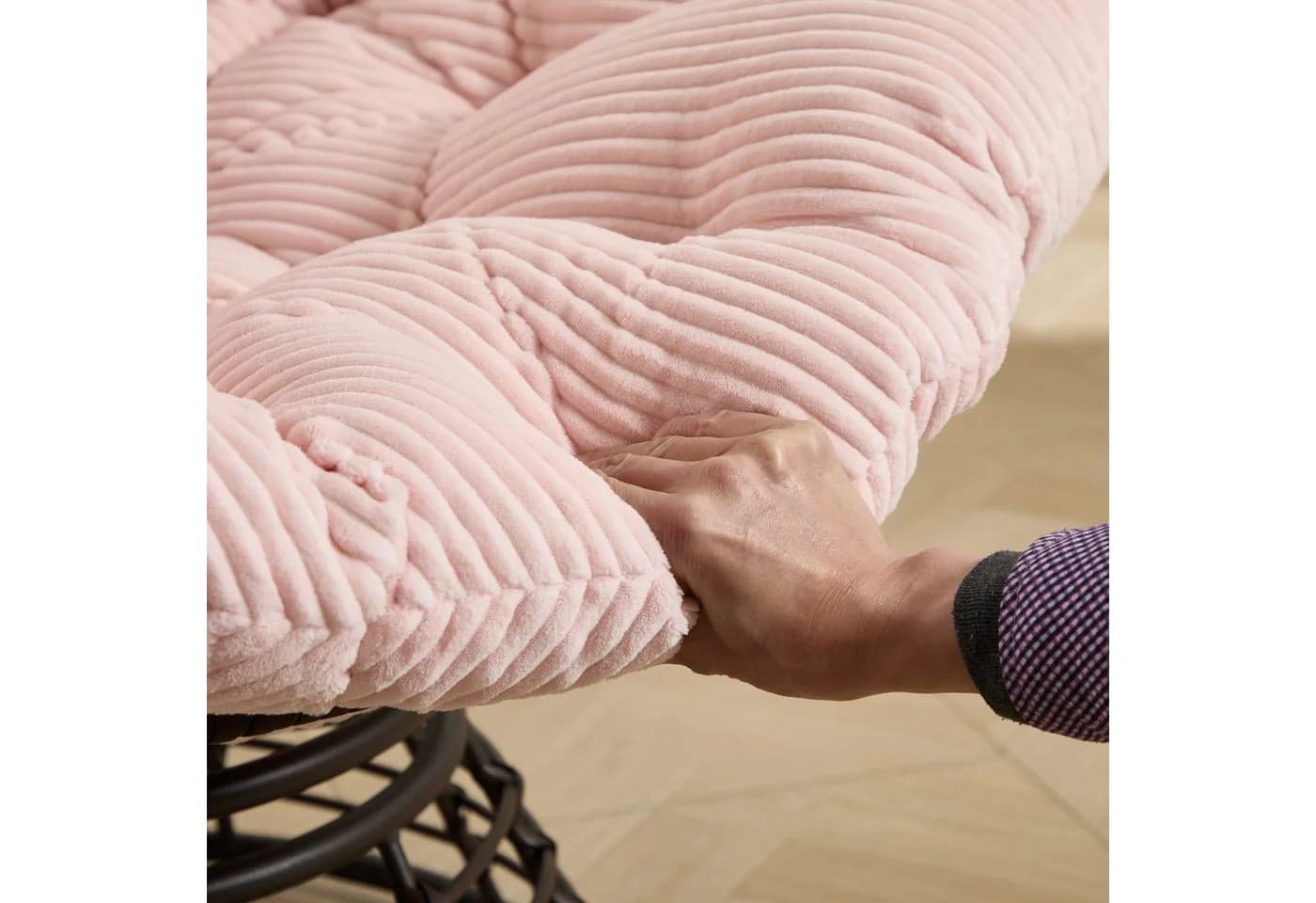 LVHOM Relaxsessel Papasan Rosa 360° drehbar - Bild 5