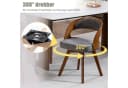 LVHOM Esszimmerstuhl 360° drehbar Massivholz grau Leinen 2er-Set Bild 3