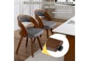LVHOM Esszimmerstuhl 360° drehbar Massivholz grau Leinen 2er-Set Bild 4
