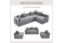 LVHOM Modulsofa mit Schlaffunktion Grau Cord Bild 3