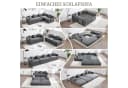LVHOM Modulsofa mit Schlaffunktion Grau Cord Bild 4