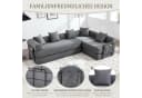LVHOM Modulsofa mit Schlaffunktion Grau Cord Bild 5