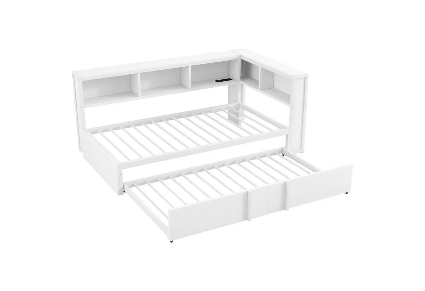 i@home Daybett mit Ausziehbett, LED-Beleuchtung & USB-Anschlüssen