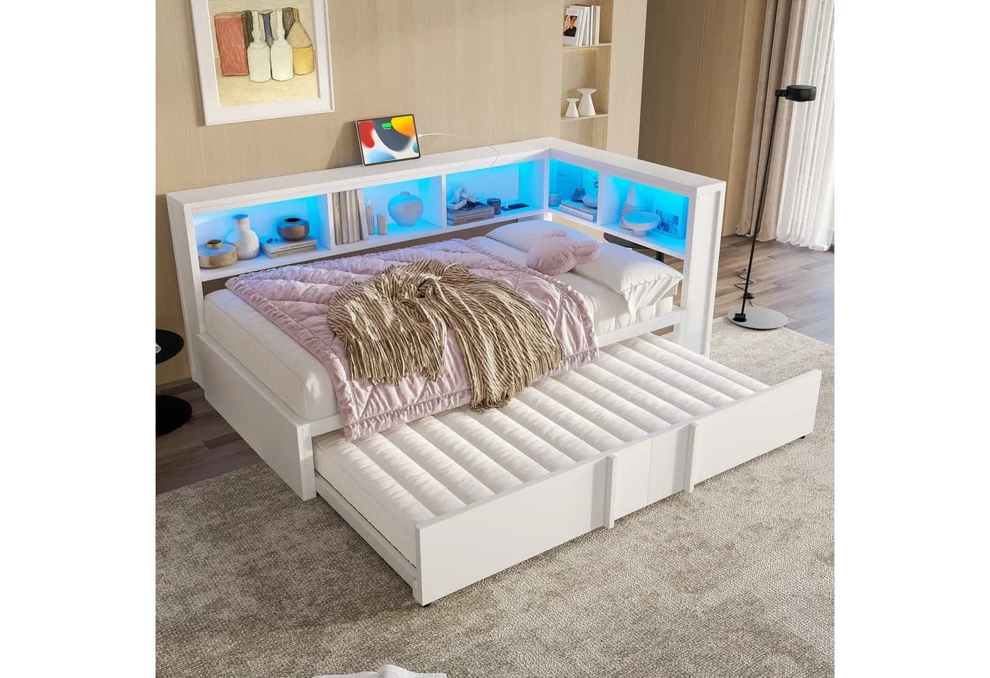i@home Daybett mit Ausziehbett, LED-Beleuchtung & USB-Anschlüssen - Bild 2